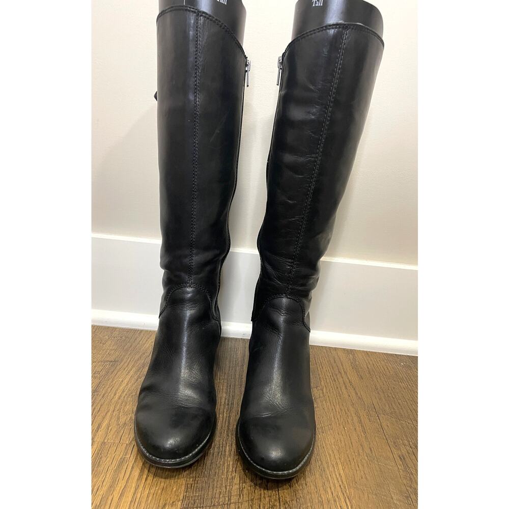 Arturo Chiang "Billie 2" Studded Riding Boots Black Leather Knee Boots Size 7.5 - Picture 4 of 13